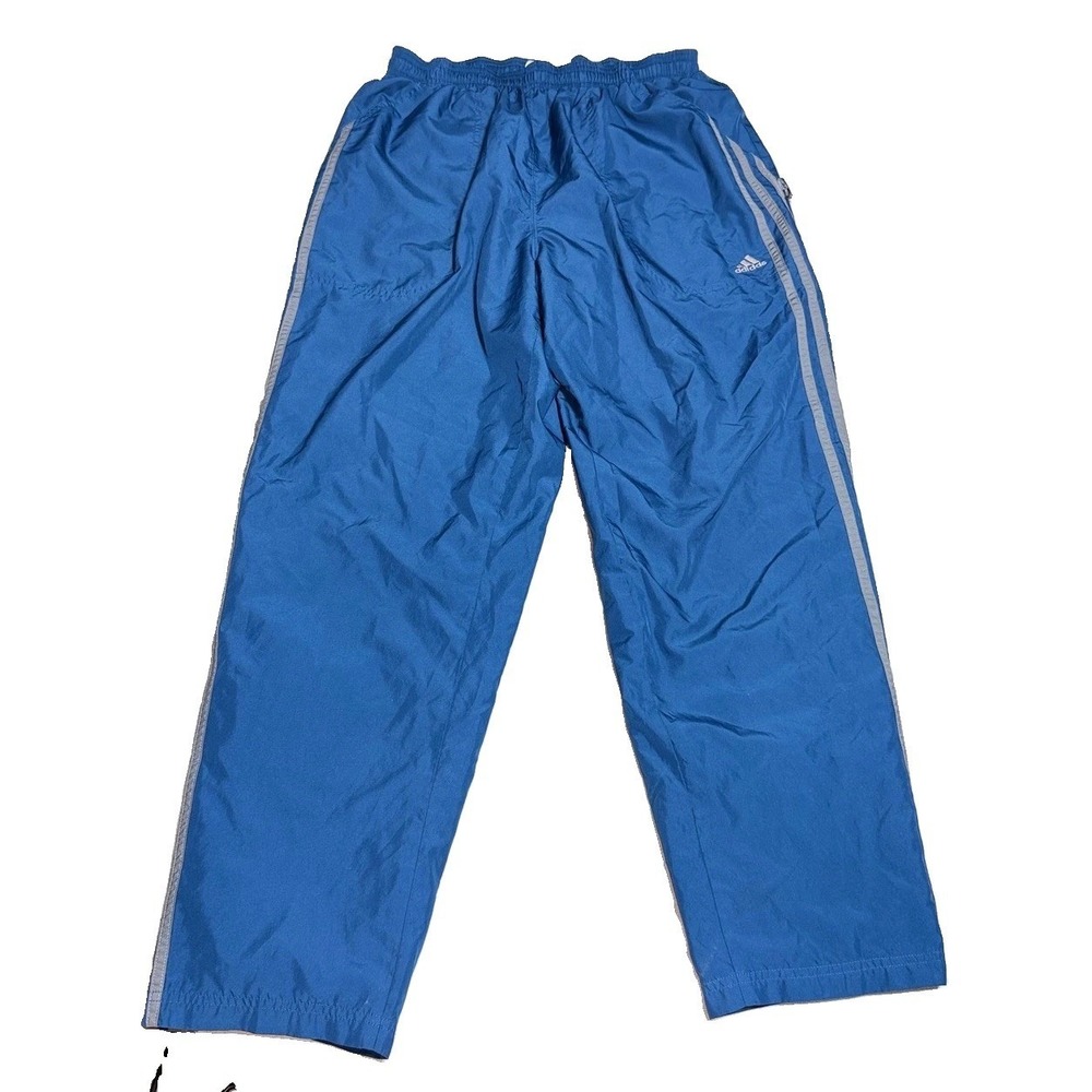 Adidas Track Pants Mens Medium Climashell Wind Blue Grey Stripe 288235 2001 Y2K